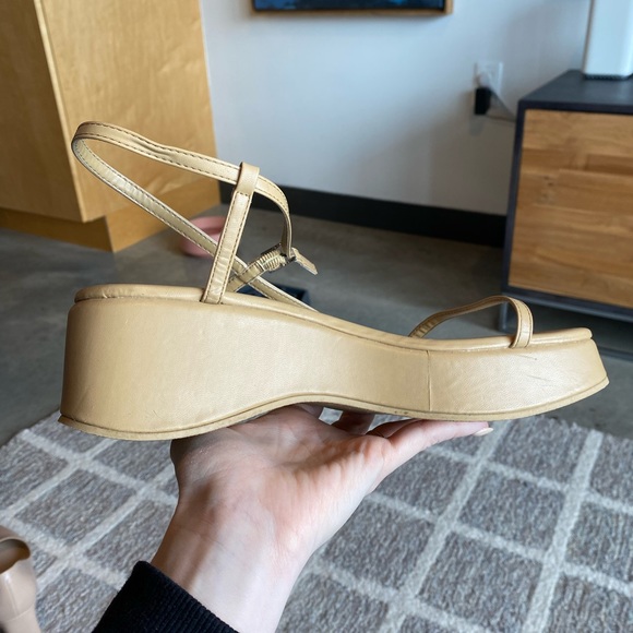 Zara Tan Platform Sandals Size 8 - Picture 5 of 12